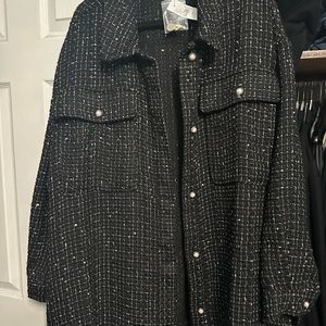 Lane Bryant Black Tweed Blazer